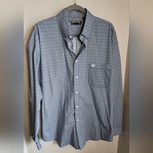 Mens Blue Panhandle Long Sleeve Western Shirt Sz L